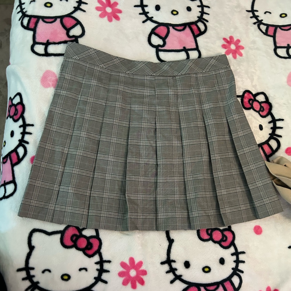 Gray Plaid Skirt